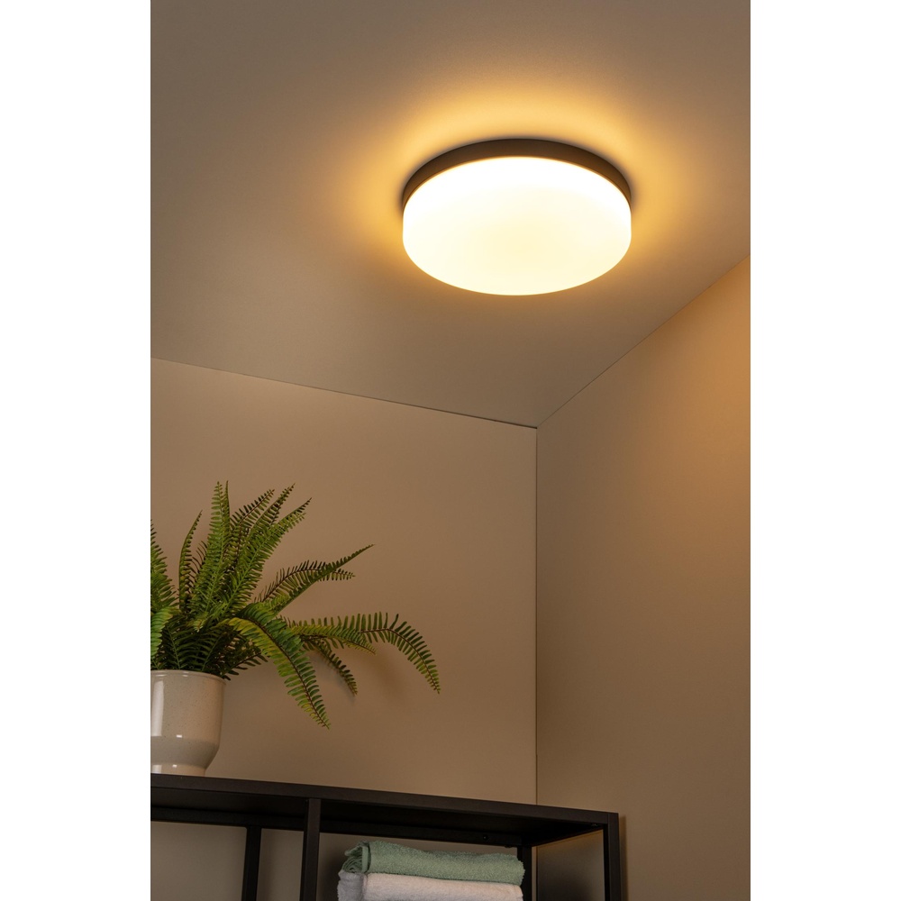 Lucide PlafonniereBiskit Ø 34,5cm - IP44 zwart - 79111/36/30